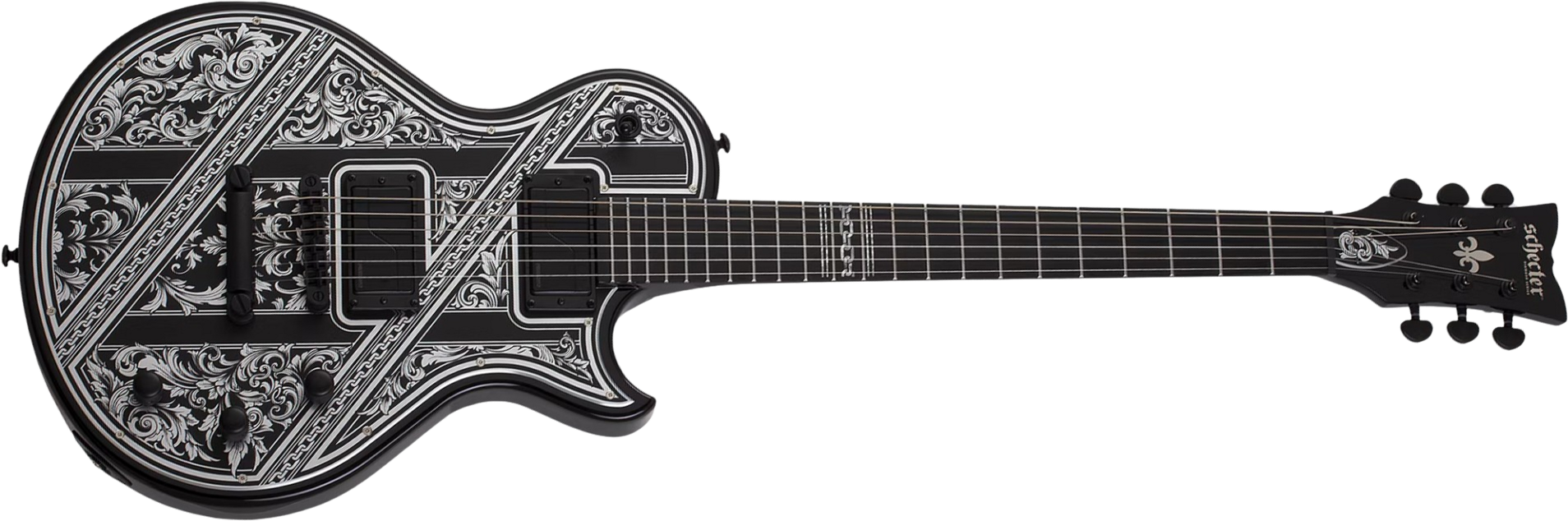 Schecter Solo Ii Pryzm Palladium 2h Fishman Fluence Modern Eb - Gloss Black - Metal elektrische gitaar - Main picture