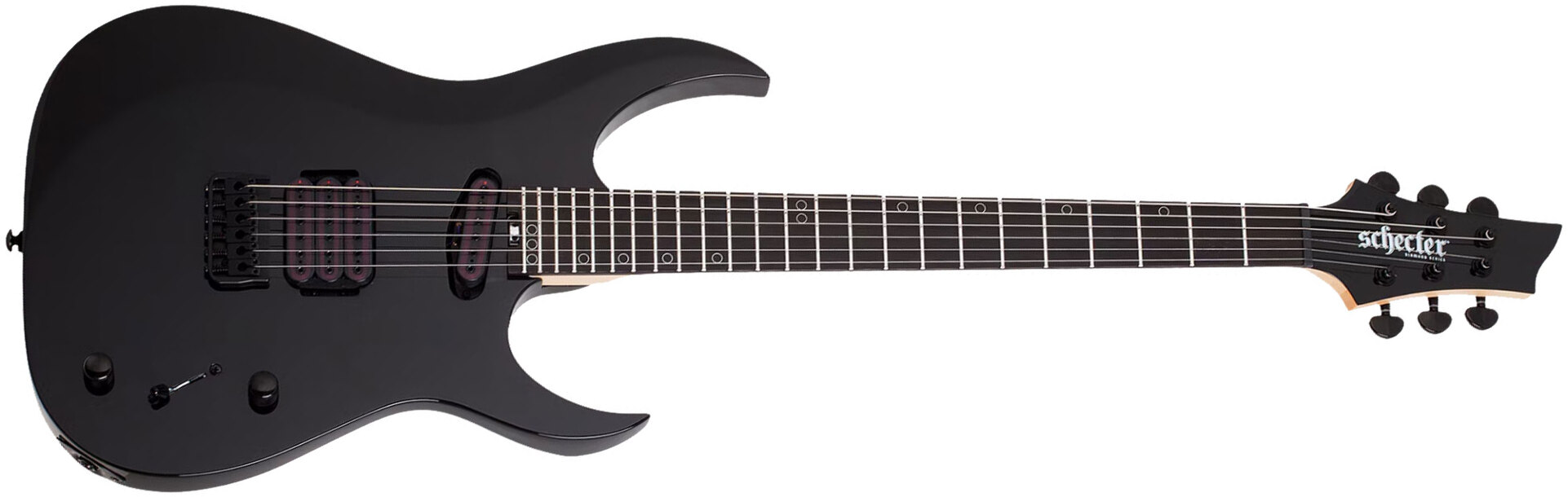 Schecter Sunset Triad 6 Tcs Ht Eb - Gloss Black - Metalen elektrische gitaar - Main picture