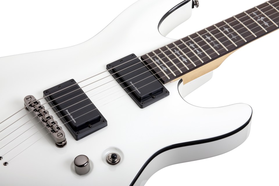 Schecter Demon-6 2h Ht Rw - Vintage White - Elektrische gitaar in Str-vorm - Variation 2