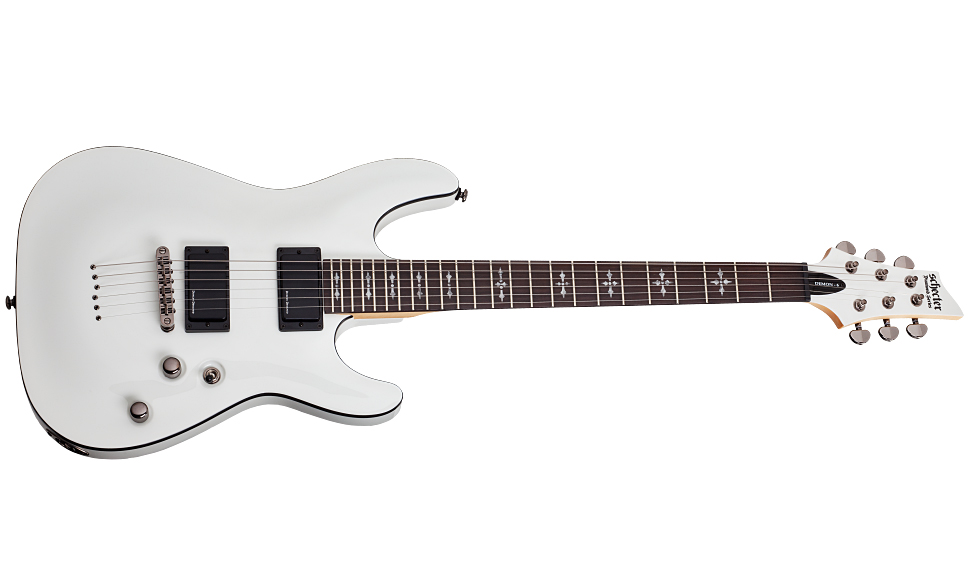 Schecter Demon-6 2h Ht Rw - Vintage White - Elektrische gitaar in Str-vorm - Variation 1