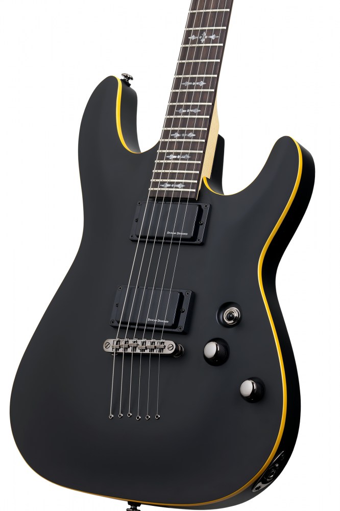 Schecter Demon-6 2h Ht Rw - Aged Black Satin - Elektrische gitaar in Str-vorm - Variation 2