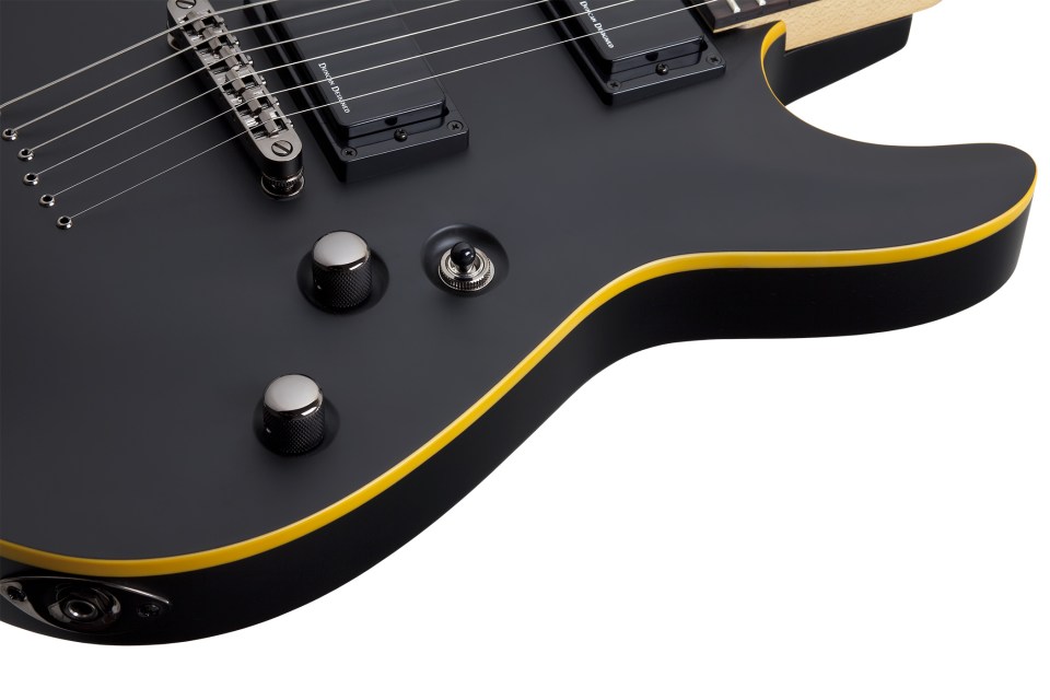 Schecter Demon-6 2h Ht Rw - Aged Black Satin - Elektrische gitaar in Str-vorm - Variation 5