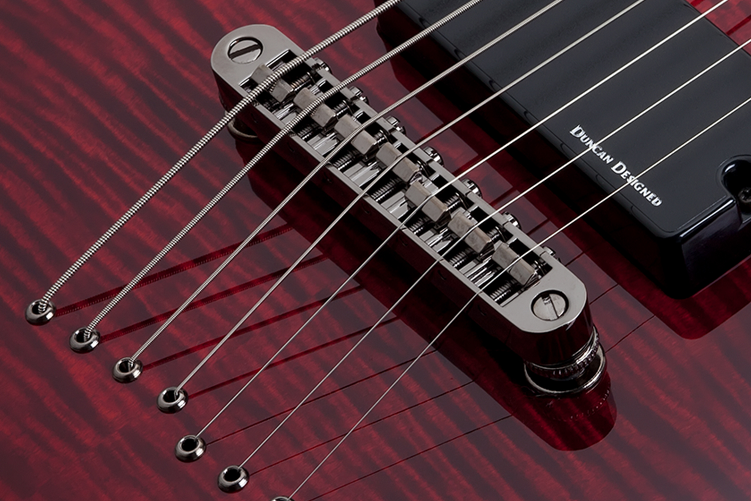 Schecter Demon-7 7c 2h Ht Wen - Crimson Red Burst - 7-snarige elektrische gitaar - Variation 3