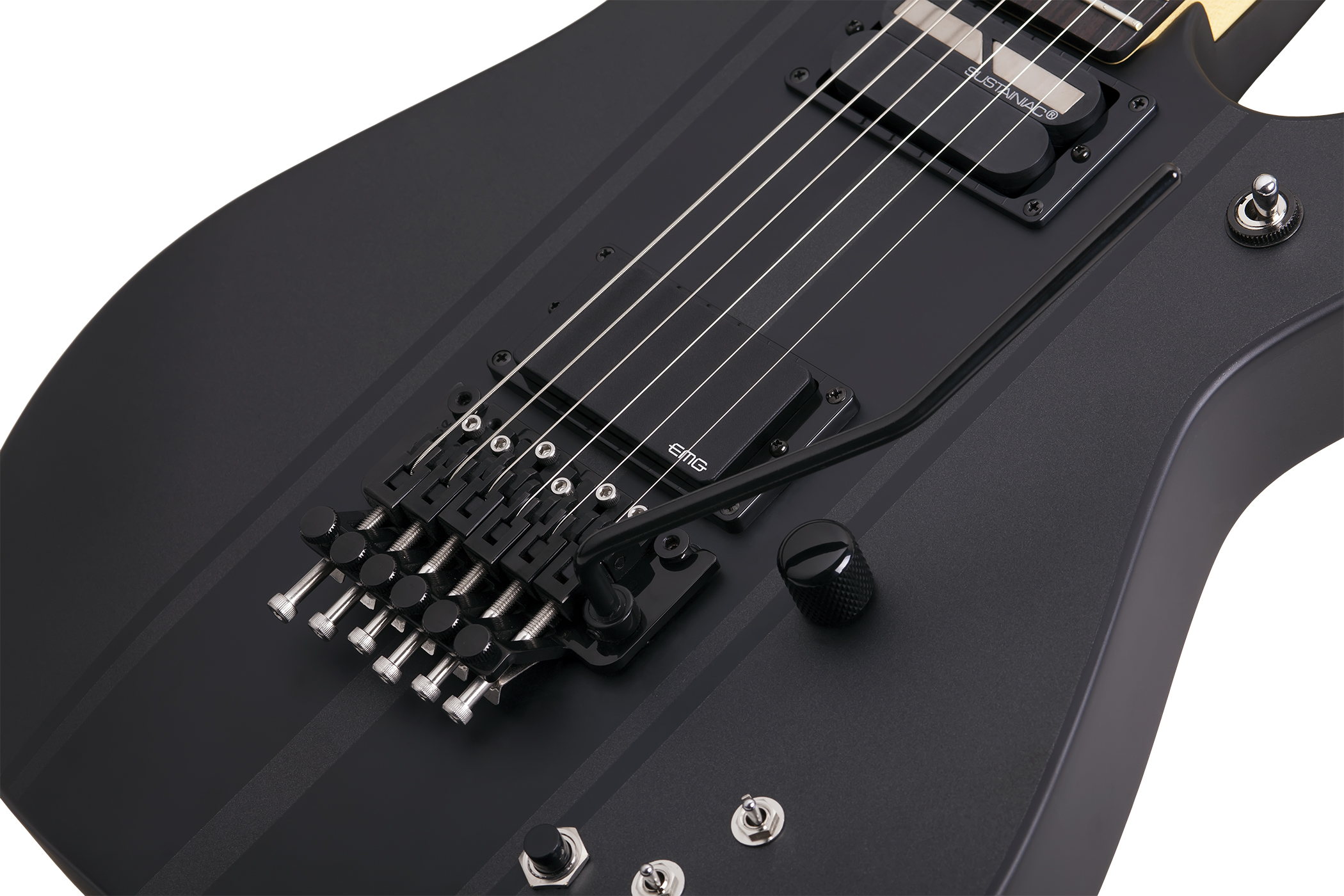 Schecter Dj Ashba Signature 2h Emg Sustainiac Fr Eb - Carbon Grey - Elektrische gitaar in Str-vorm - Variation 3