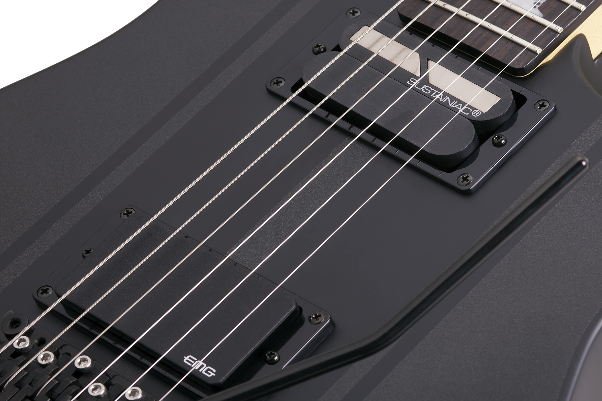 Schecter Dj Ashba Signature 2h Emg Sustainiac Fr Eb - Carbon Grey - Elektrische gitaar in Str-vorm - Variation 4