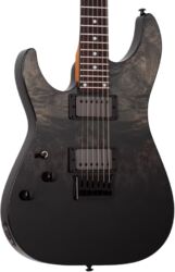Elektrische gitaar in strat vorm Schecter C-1 Standard LH - Black Fade Burst Burl