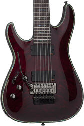Linkshandige elektrische gitaar Schecter Hellraiser C-7 FR LH - Black cherry