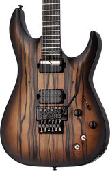 Elektrische gitaar in strat vorm Schecter C-1 FR-S Pale Moon - Natural Satin Black Burst