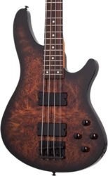 Solid body elektrische bas Schecter C-4 Standard - Tobacco Burl