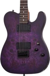 Televorm elektrische gitaar Schecter PT Standard - Purple Burst Burl