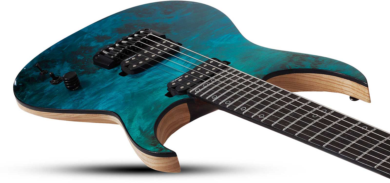 Schecter Keith Merrow Km7 Mkiii Pro Usa 7c 2h Eb - Lagoon Fade - Metal elektrische gitaar - Variation 3