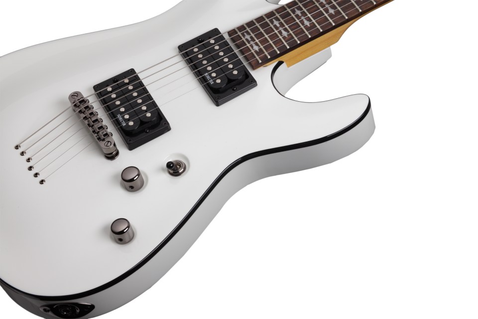 Schecter Omen-6 2h Ht Rw - Vintage White - Elektrische gitaar in Str-vorm - Variation 1