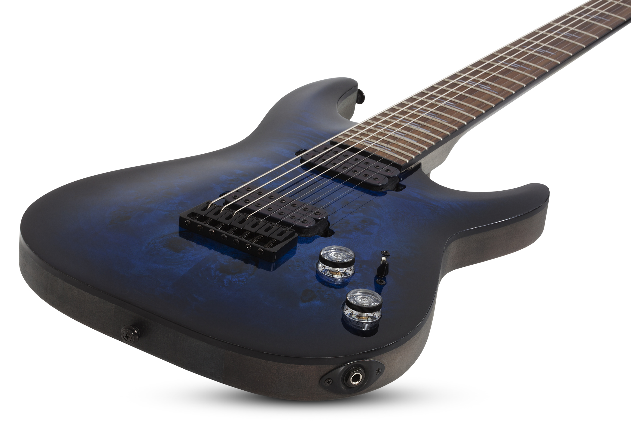 Schecter Omen Elite-7 7c Baryton 2h Ht Rw - See-thru Blue Burst - 7-snarige elektrische gitaar - Variation 1