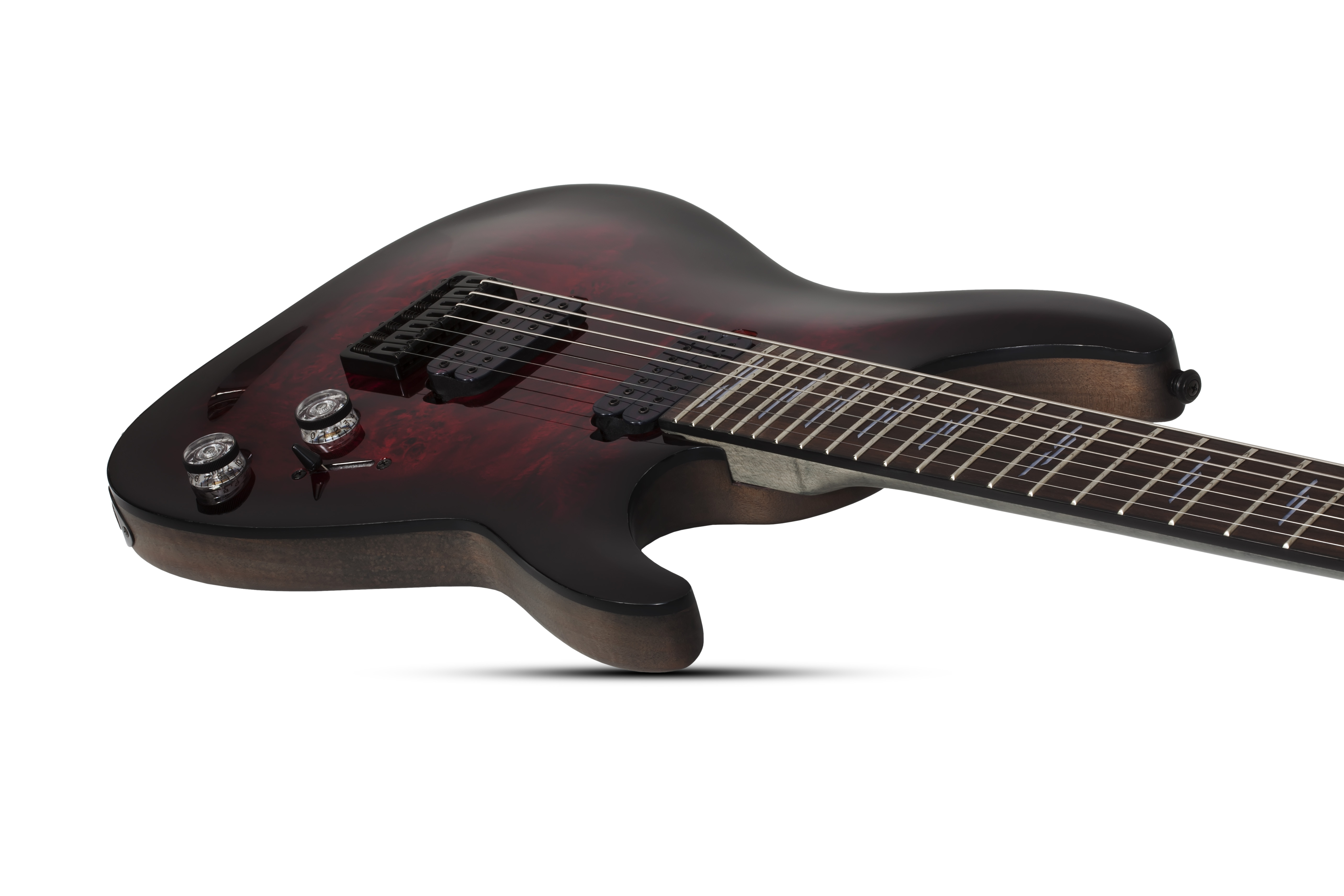 Schecter Omen Elite-7 7c Baryton 2h Ht Rw - Black Cherry Burst - 7-snarige elektrische gitaar - Variation 2