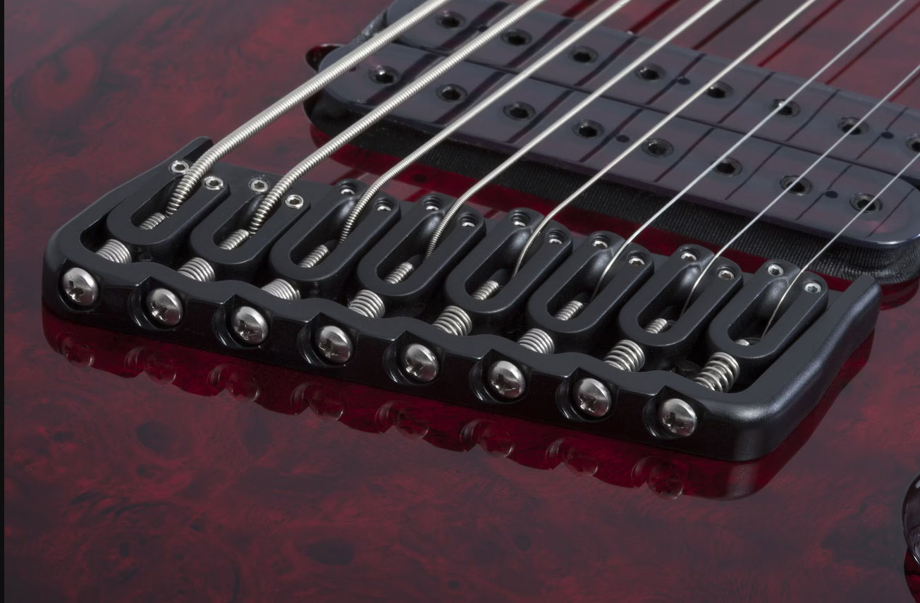 Schecter Omen Elite-8 Multiscale 8c Baryton 2h Ht Rw - Black Cherry Burst - Multi-scale gitaar - Variation 3