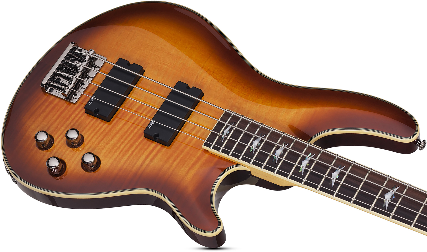 Schecter Omen Extreme-4 Active Rw - Vintage Sunburst - Solid body elektrische bas - Variation 2