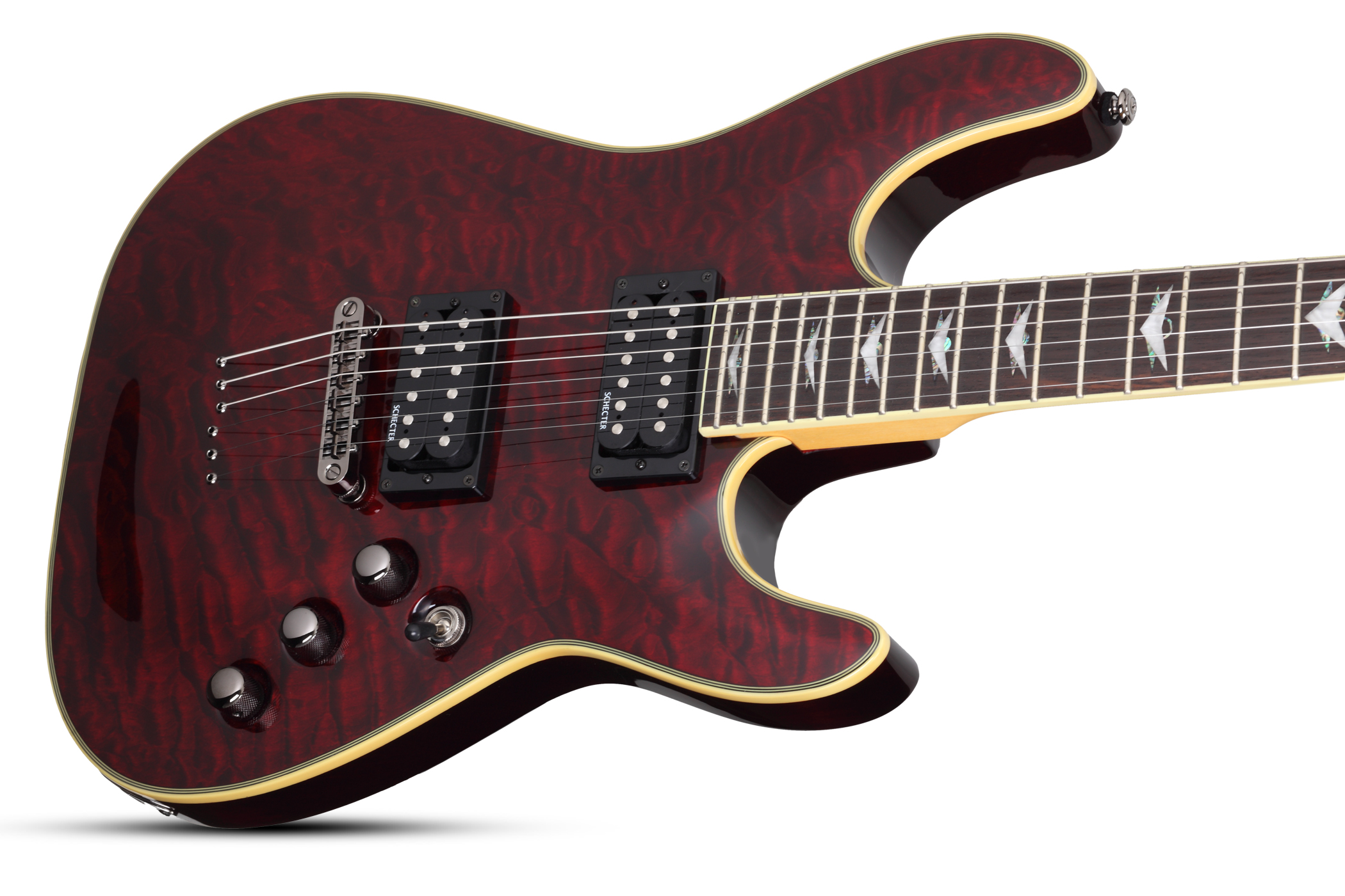 Schecter Omen Extreme-6 2h Ht Rw - Black Cherry - Elektrische gitaar in Str-vorm - Variation 2