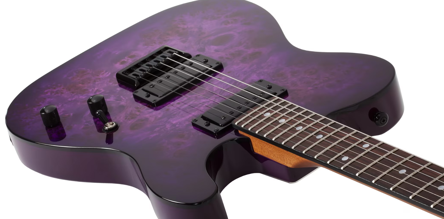 Schecter Pt Standard 2h Ht Rw - Purple Burst Burl - Televorm elektrische gitaar - Variation 2