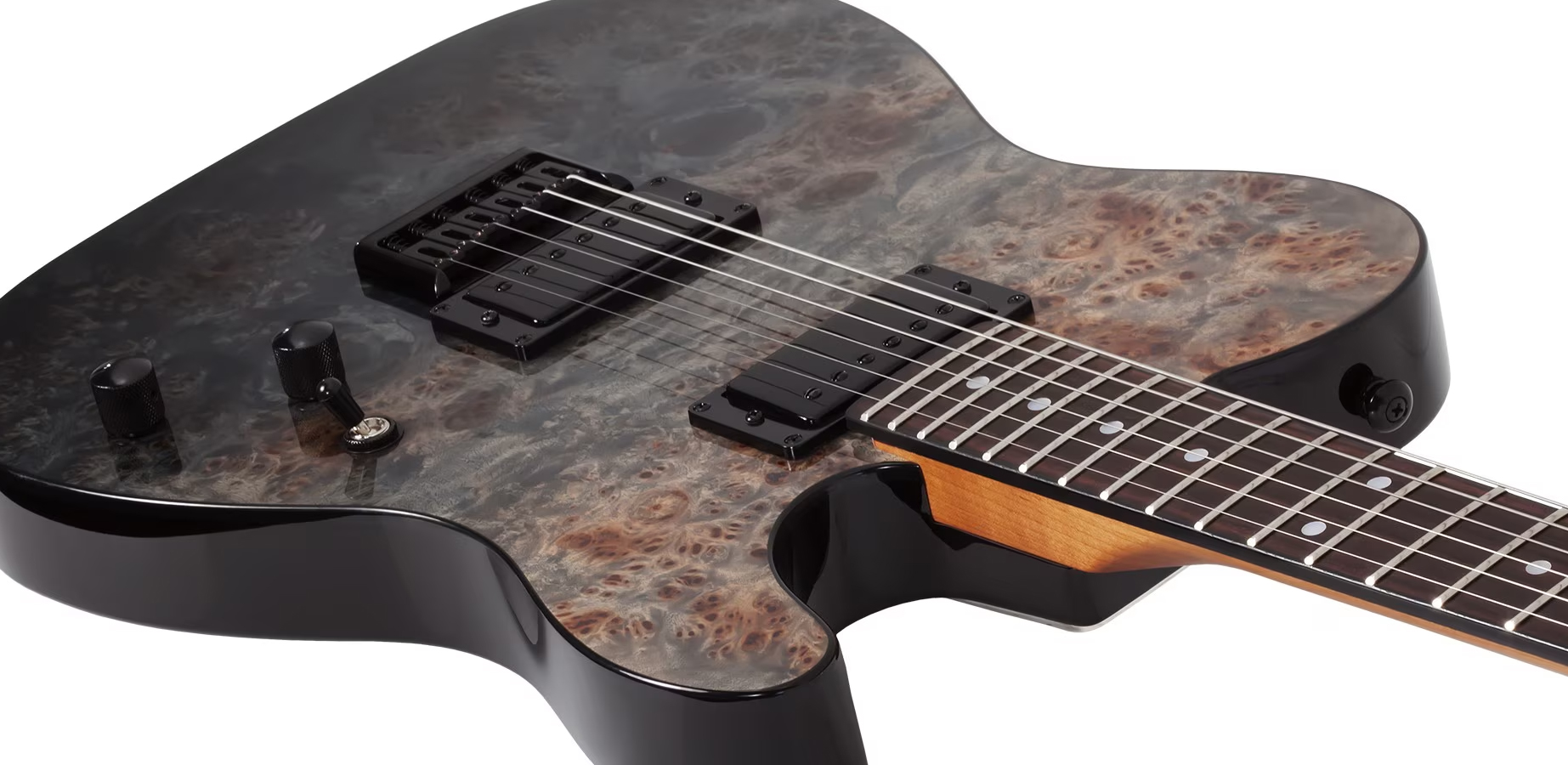 Schecter Pt Standard 2h Ht Rw - Black Fade Burst Burl - Televorm elektrische gitaar - Variation 2