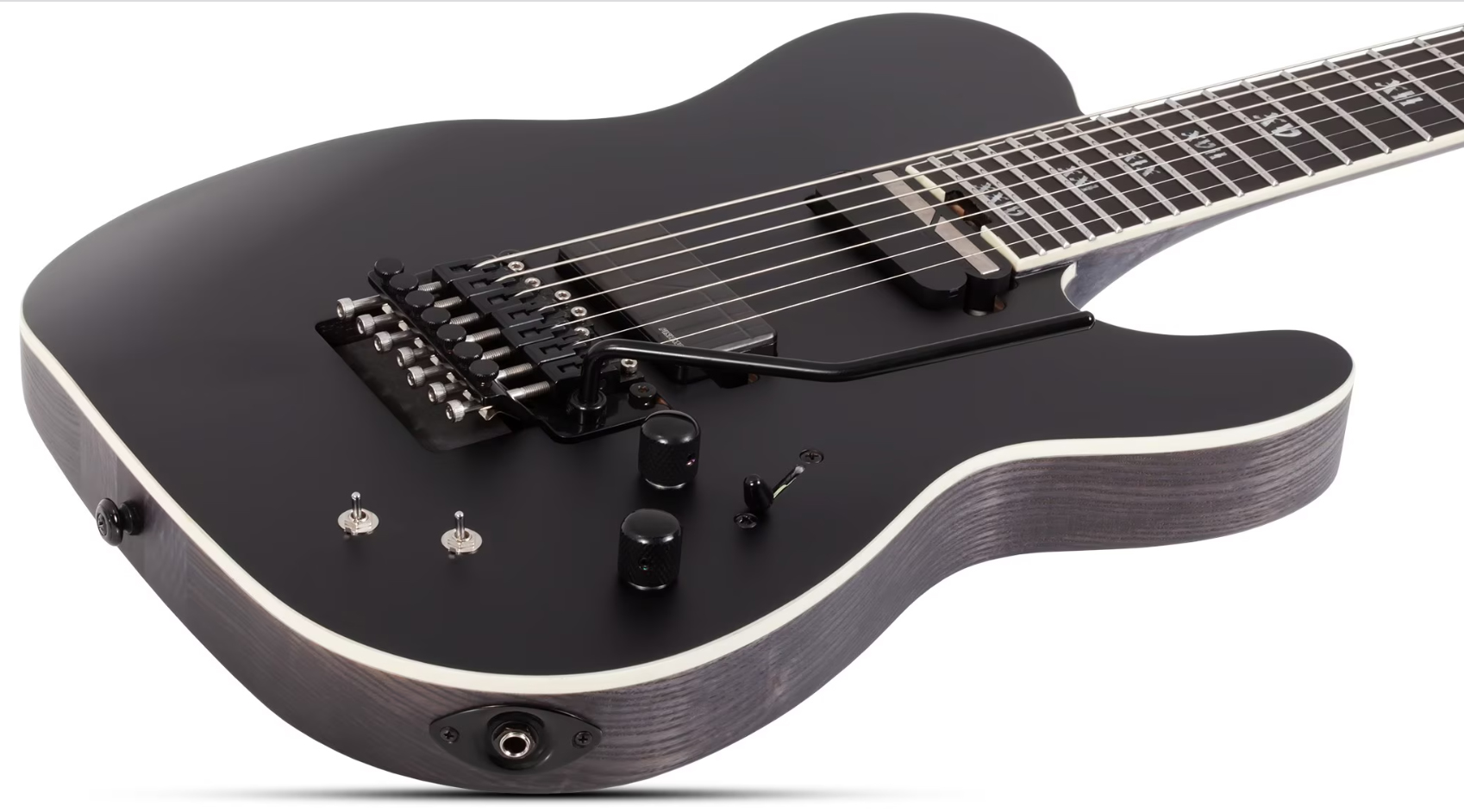 Schecter Pt7 Frs Sls Elite Evil Twin 2h Fishman Fluence Sustainiac Fr Eb - Satin Black - Bariton elektrische gitaar - Variation 1