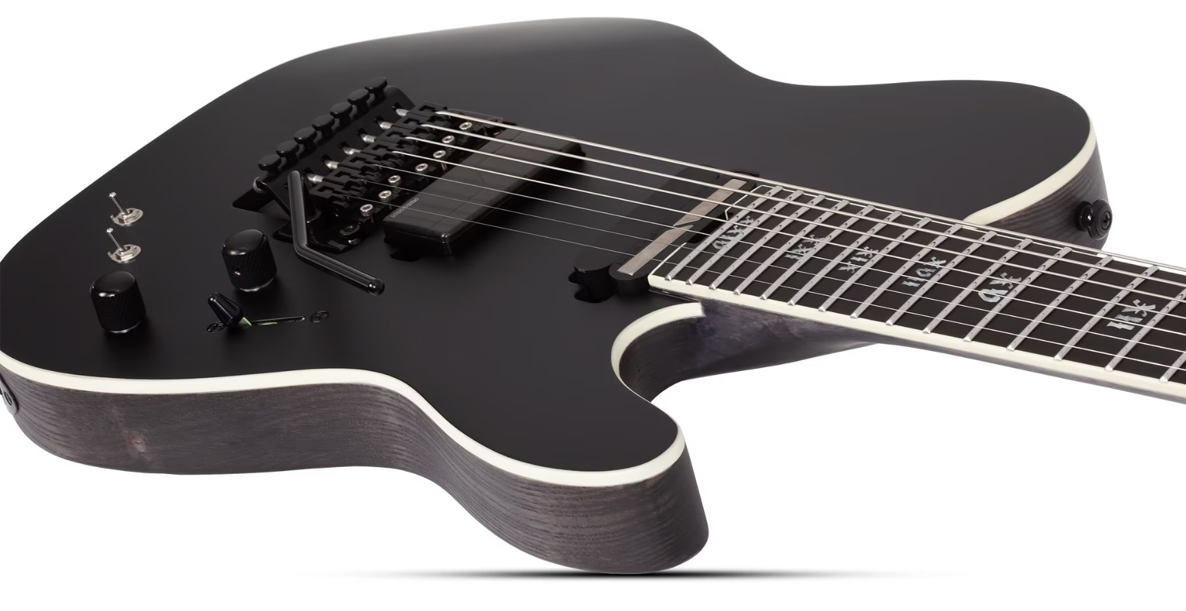 Schecter Pt7 Frs Sls Elite Evil Twin 2h Fishman Fluence Sustainiac Fr Eb - Satin Black - Bariton elektrische gitaar - Variation 2