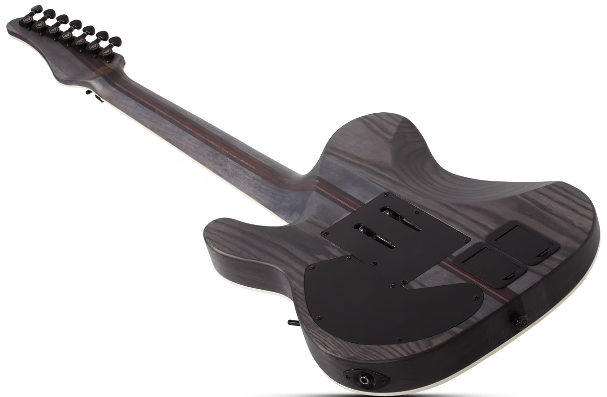 Schecter Pt7 Frs Sls Elite Evil Twin 2h Fishman Fluence Sustainiac Fr Eb - Satin Black - Bariton elektrische gitaar - Variation 5