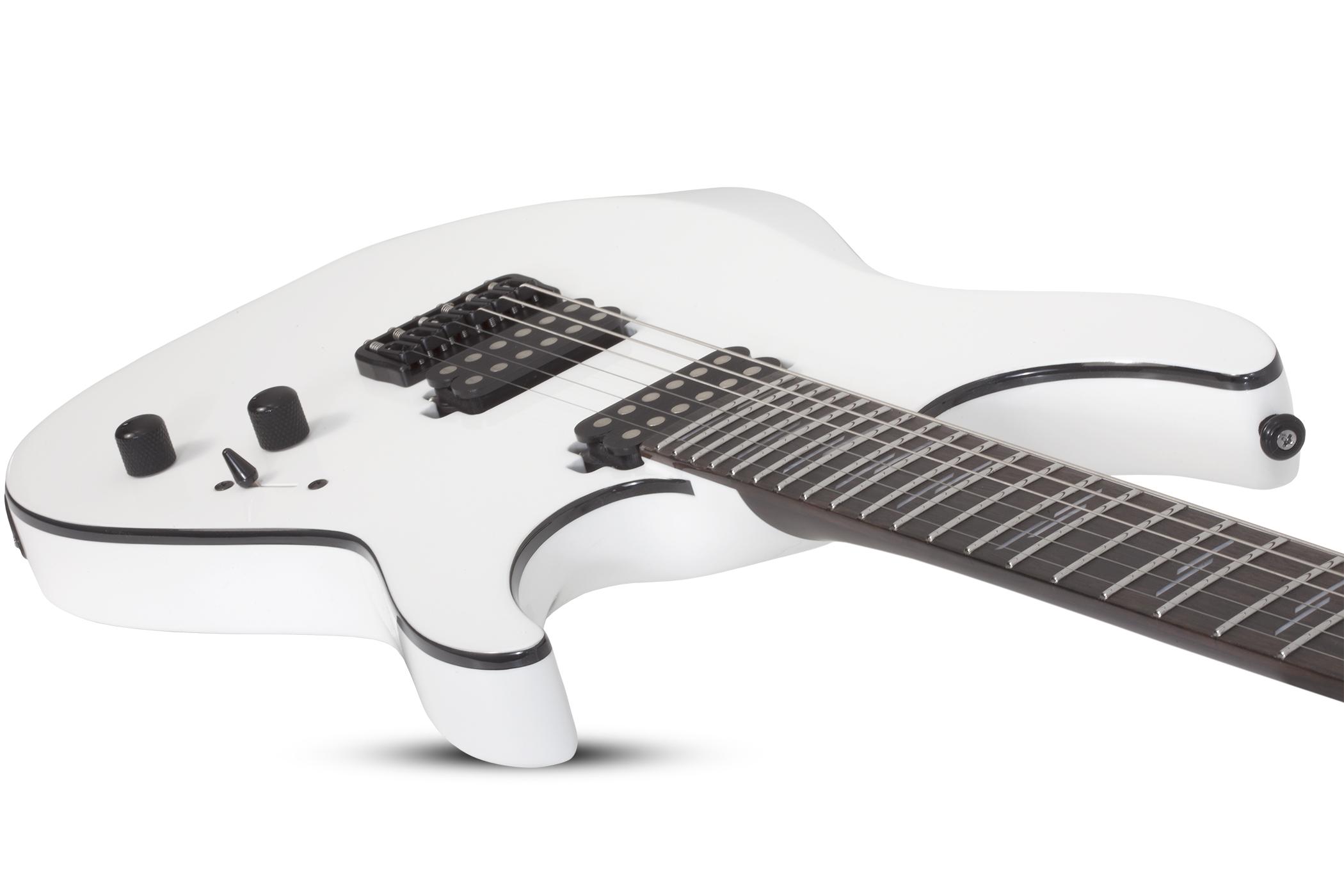 Schecter Reaper-6 Custom 2h Ht Eb - Gloss White - Elektrische gitaar in Str-vorm - Variation 2
