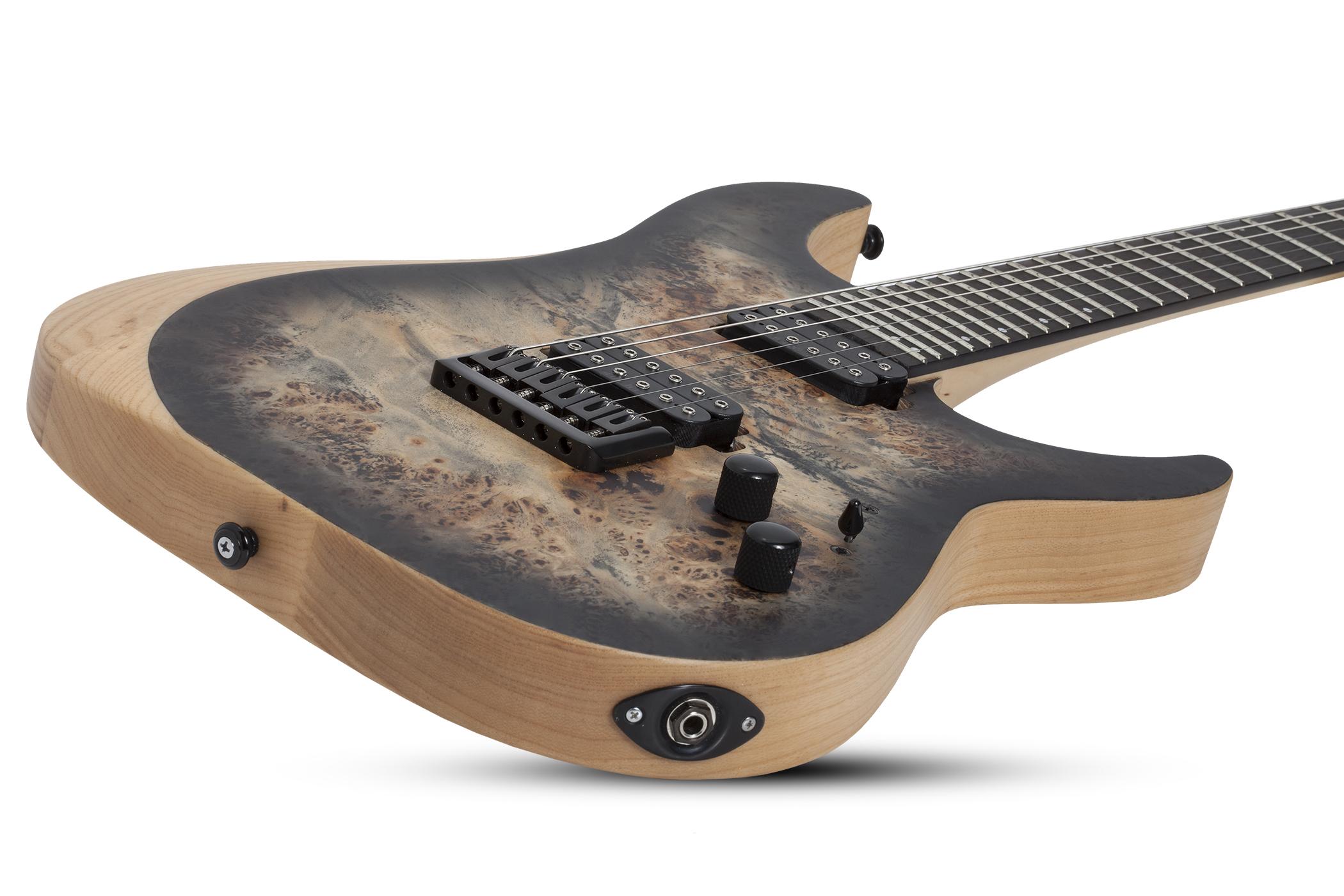 Schecter Reaper-6 Lh Gaucher 2h Ht Eb - Satin Charcoal Burst - Linkshandige elektrische gitaar - Variation 1