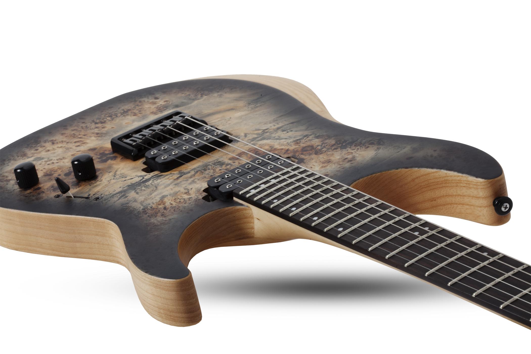 Schecter Reaper-6 Lh Gaucher 2h Ht Eb - Satin Charcoal Burst - Linkshandige elektrische gitaar - Variation 2