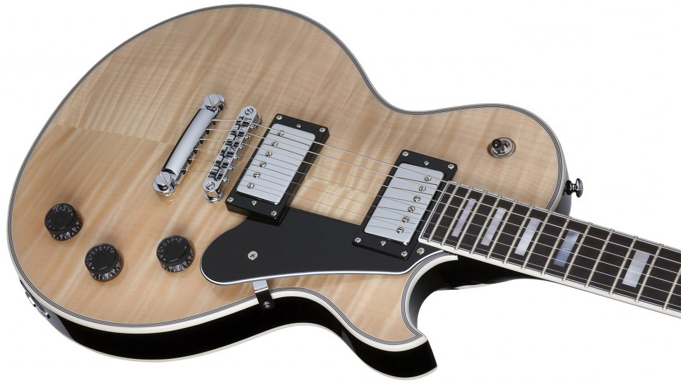 Schecter Solo-ii Custom Lh Gaucher 2h Ht Eb - Gloss Natural - Linkshandige elektrische gitaar - Variation 3