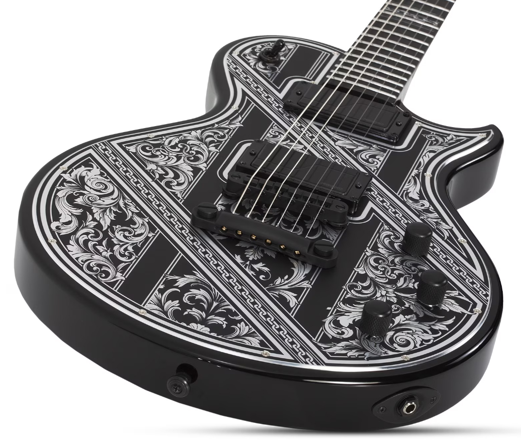 Schecter Solo Ii Pryzm Palladium 2h Fishman Fluence Modern Eb - Gloss Black - Metal elektrische gitaar - Variation 1