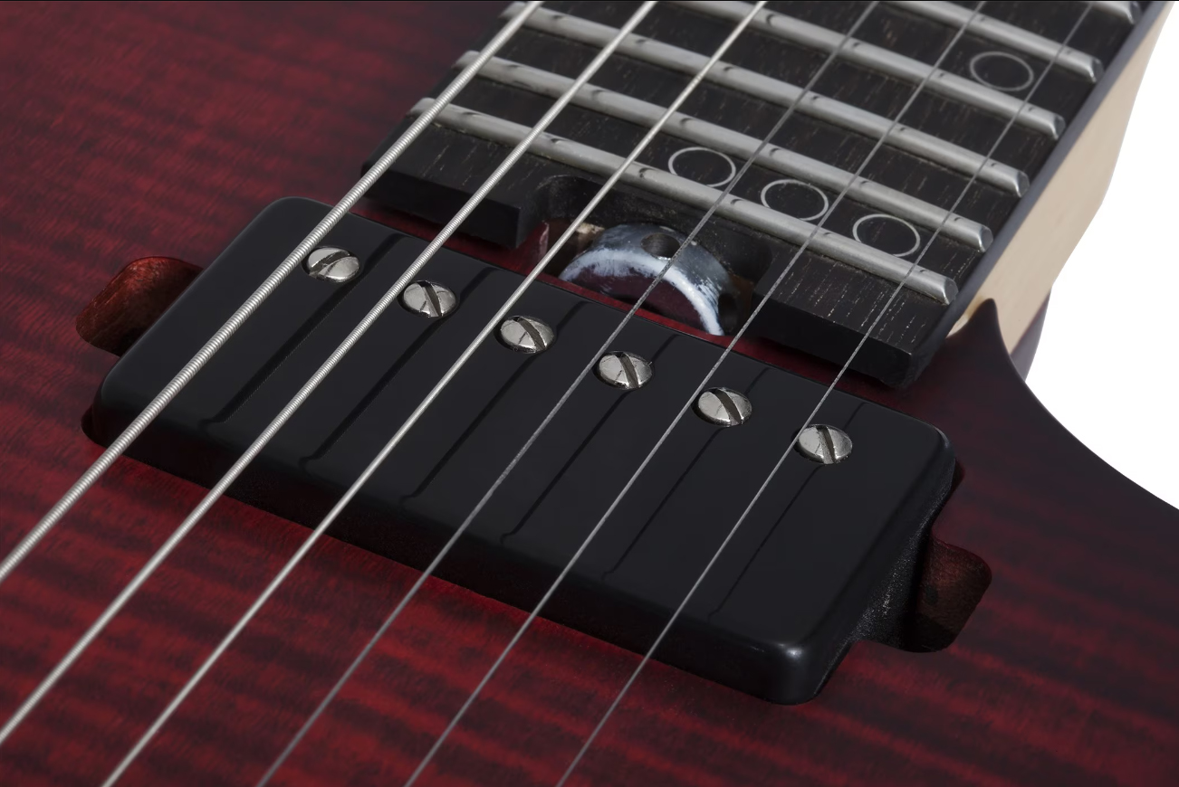 Schecter Sunset-6 Extreme 2h Ht Eb - Scarlet Burst - Metal elektrische gitaar - Variation 4