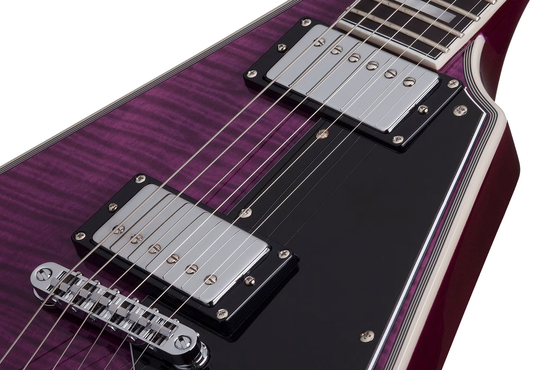 Schecter V1 Custom 2h Ht Eb - Trans Purple - Metalen elektrische gitaar - Variation 2