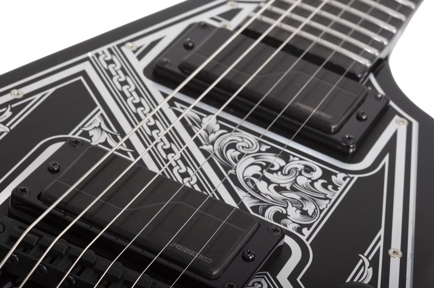 Schecter V1 Pryzm Palladium 2h Fishman Fluence Modern Eb - Gloss Black - Metal elektrische gitaar - Variation 1