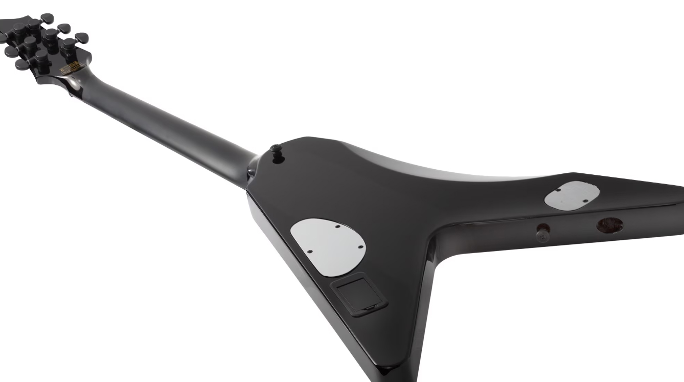 Schecter V1 Pryzm Palladium 2h Fishman Fluence Modern Eb - Gloss Black - Metal elektrische gitaar - Variation 3