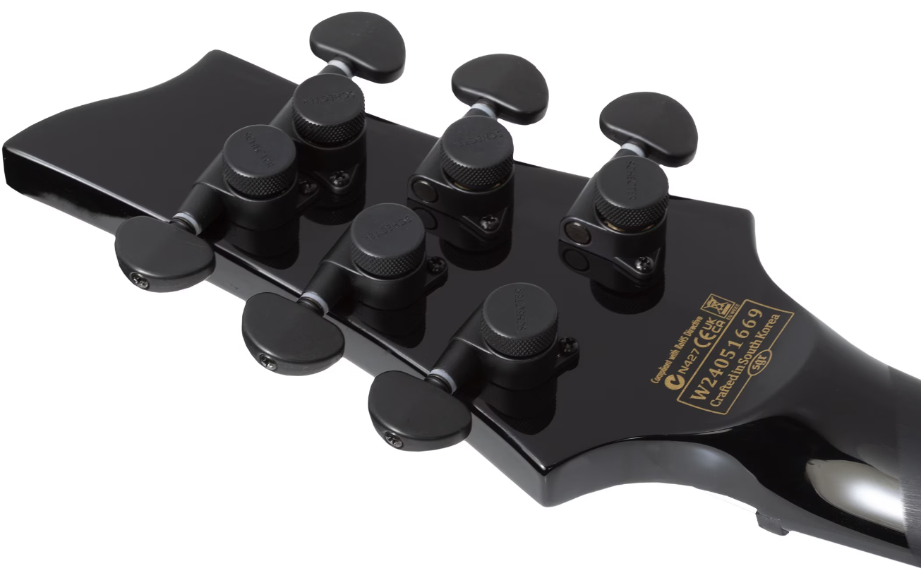 Schecter V1 Pryzm Palladium 2h Fishman Fluence Modern Eb - Gloss Black - Metal elektrische gitaar - Variation 4