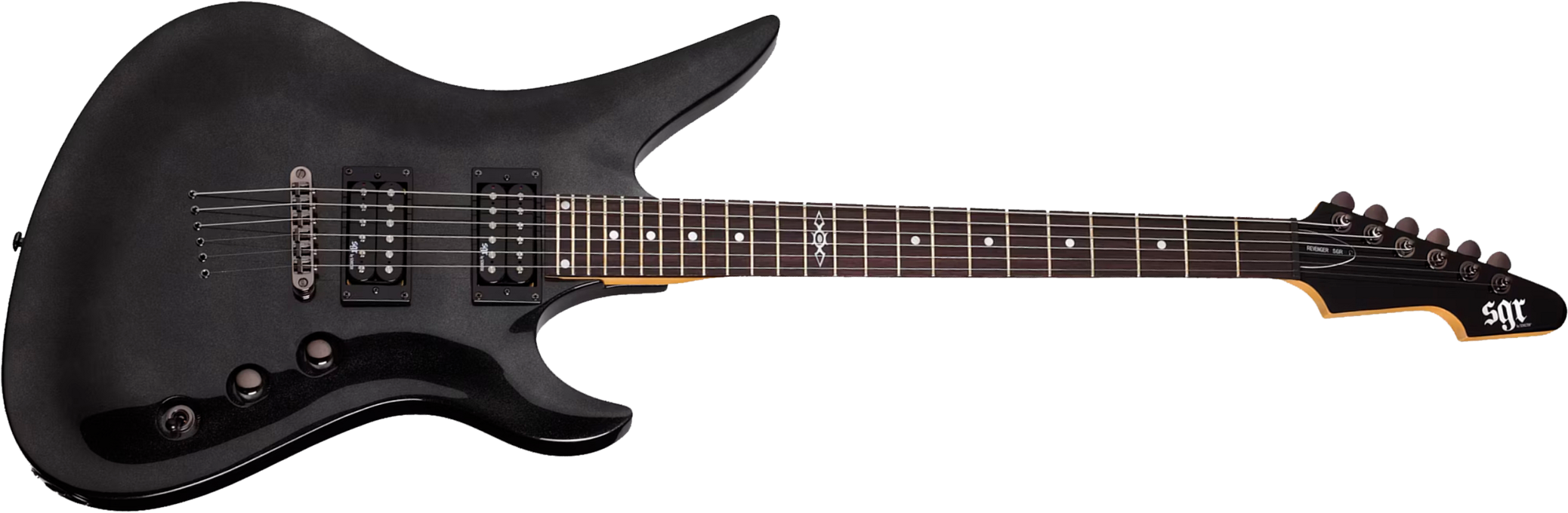 Sgr By Schecter Avenger 2h Ht Rw - Metallic Black - Metal elektrische gitaar - Main picture