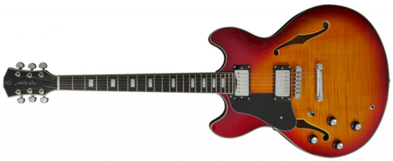 Sire Larry Carlton H7 Gaucher Signature Ht Hh Eb - Cherry Sunburst - Semi hollow elektriche gitaar - Main picture