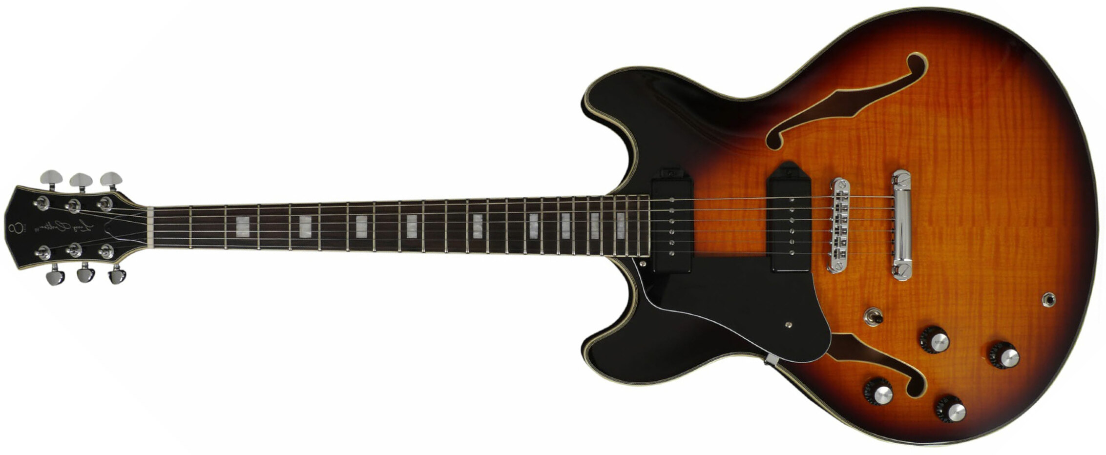 Sire Larry Carlton H7v Lh Signature Gaucher 2s P90 Ht Eb - Vintage Sunburst - Linkshandige elektrische gitaar - Main picture