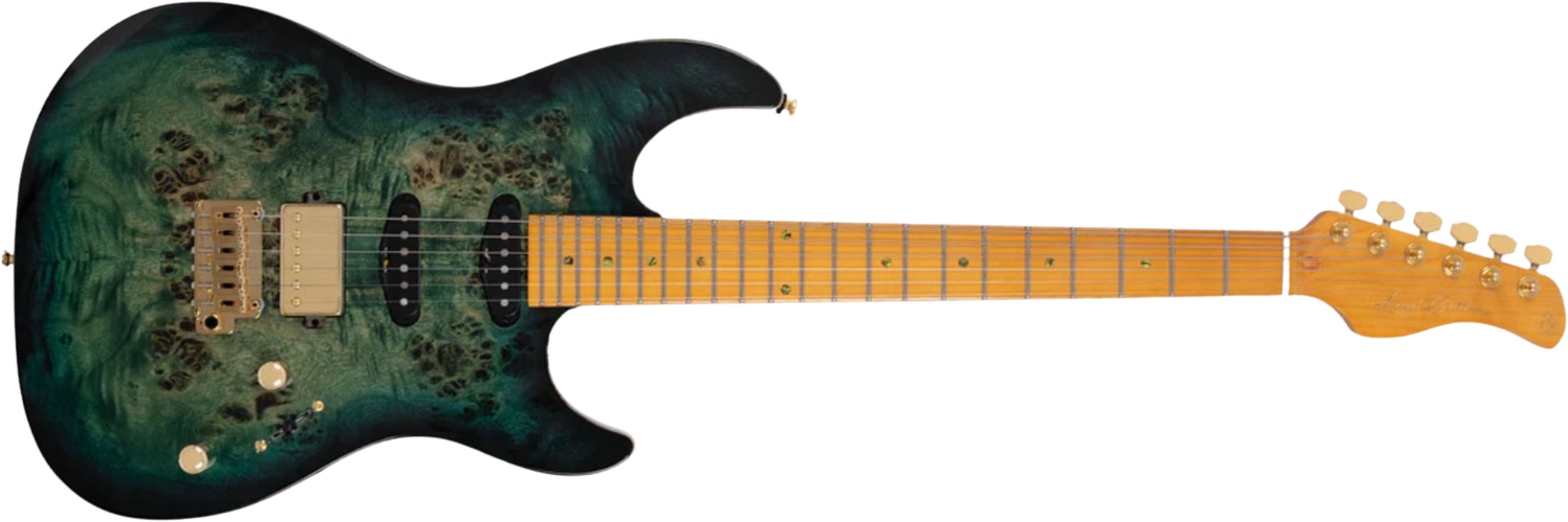 Sire Larry Carlton S10 Hss Trem Mn - Transparent Green - Elektrische gitaar in Str-vorm - Main picture