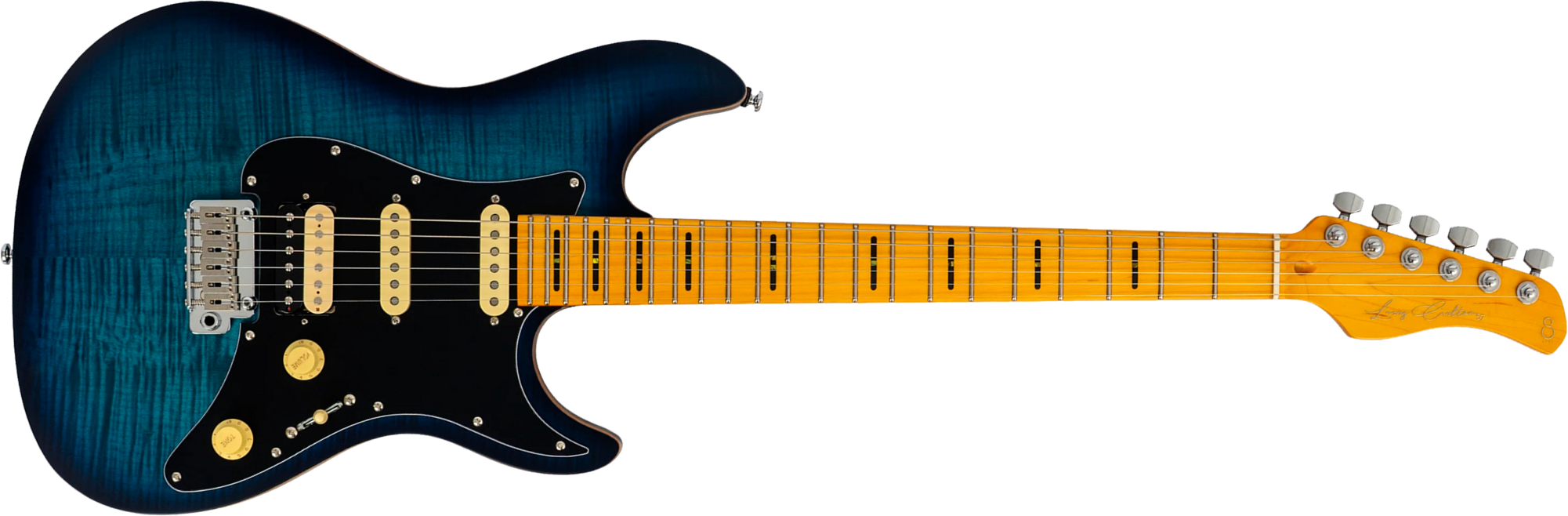 Sire Larry Carlton S7 Fm New Gen Hss Trem Mn - Transparent Blue Satin - Elektrische gitaar in Strat vorm - Main picture