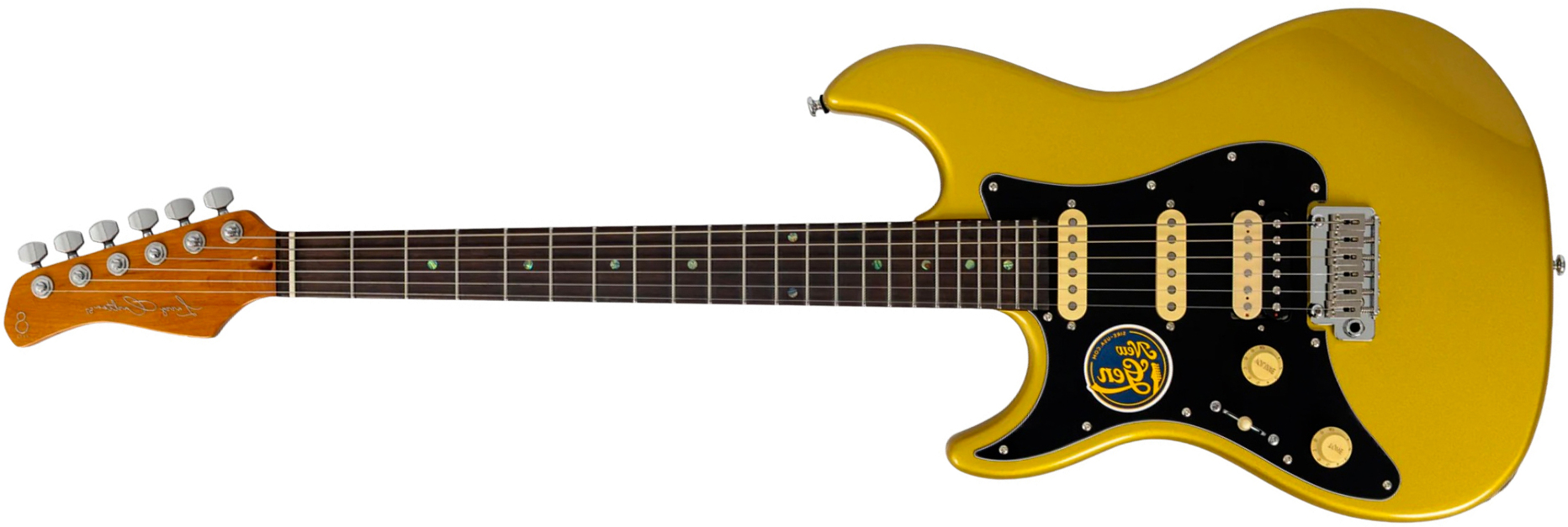 Sire Larry Carlton S7 Hss Lh Gaucher New Gen Trem Rw - Metallic Gold - Elektrische gitaar in Strat vorm - Main picture