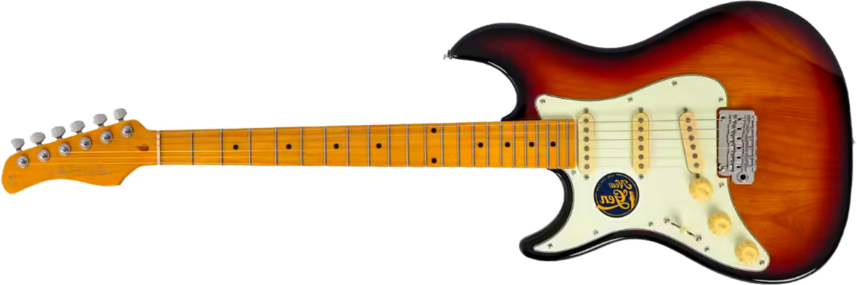 Sire Larry Carlton S7 Lh Gaucher New Gen 3s Trem Mn - 3 Tone Sunburst - Elektrische gitaar in Strat vorm - Main picture