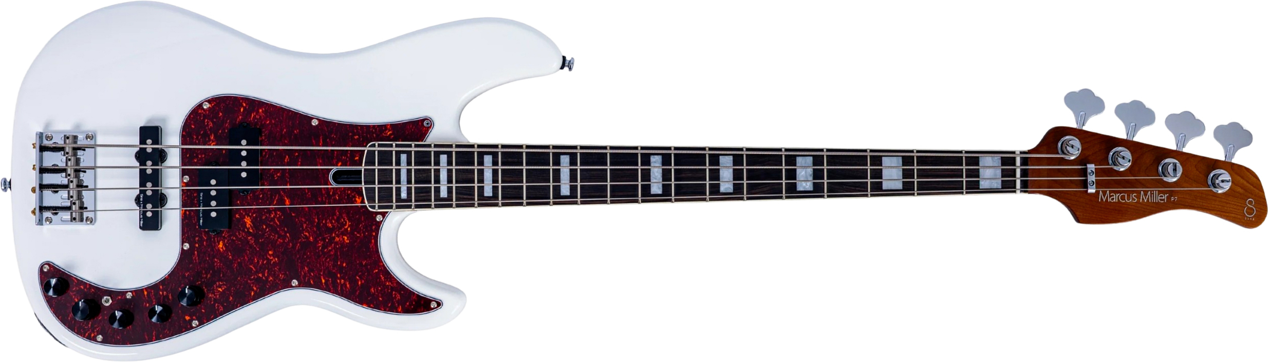 Sire Marcus Miller P7 New Gen 4st Fretless Active Eb - Antique White - Solid body elektrische bas - Main picture