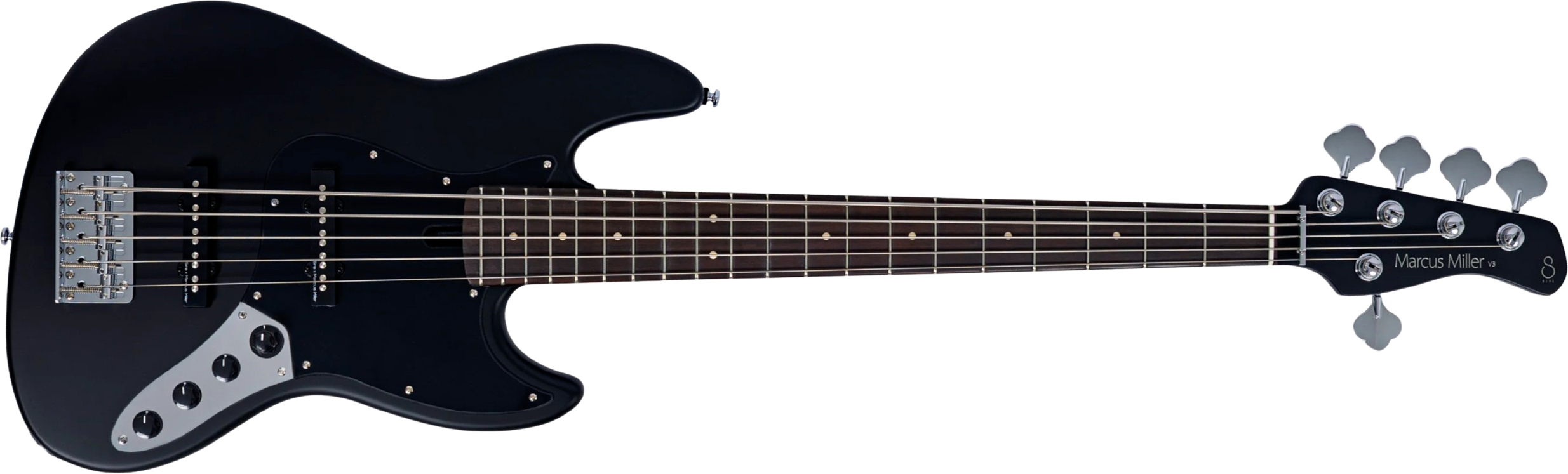 Sire Marcus Miller V3 New Gen 5st 5c Active Rw - Black Satin - Solid body elektrische bas - Main picture