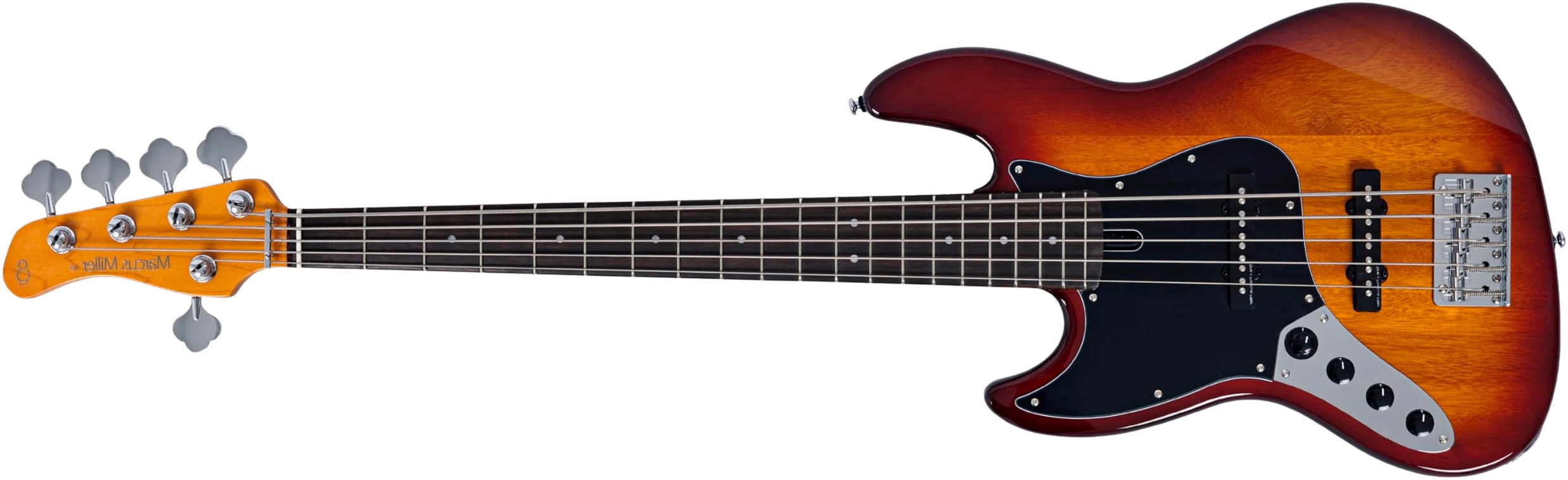 Sire Marcus Miller V3 New Gen 5st Lh 5c Gaucher Active Rw - Tobacco Sunburst Satin - Solid body elektrische bas - Main picture