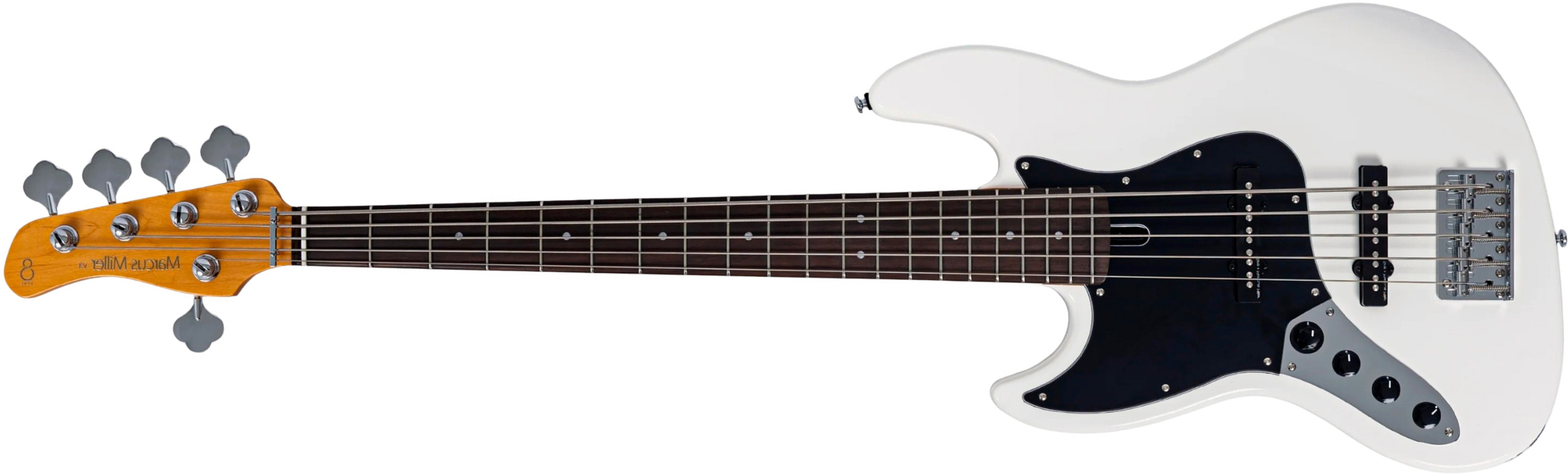 Sire Marcus Miller V3 New Gen 5st Lh 5c Gaucher Active Rw - Antique White - Solid body elektrische bas - Main picture