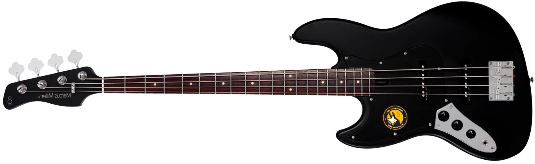 Sire Marcus Miller V3p 4st Lh Gaucher Rw - Black Satin - Solid body elektrische bas - Main picture