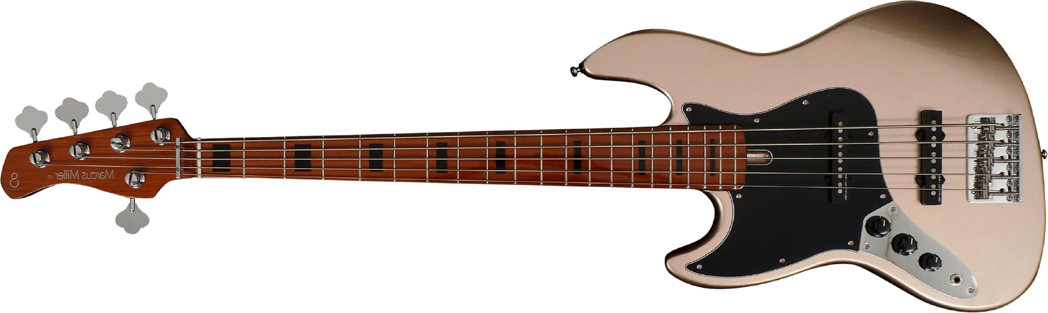 Sire Marcus Miller V5 5st Lh 5c Gaucher Mn - Champagne Gold Metallic - Solid body elektrische bas - Main picture