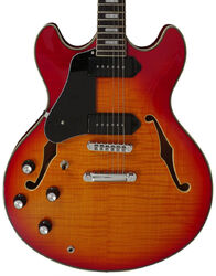 Semi hollow elektriche gitaar Sire Larry Carlton H7V LH - Cherry sunburst